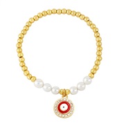 ( red)occidental style Pearl bracelet woman personality creative enamel eyes gilded beads braceletbrm