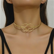 ( Gold) creative trend geometry hollow opening Collar woman  brief exaggerating necklace
