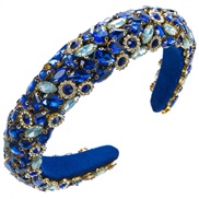 ( blue) Headband retro fully-jewelled high Headband woman temperament fashion high velvet