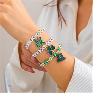 ( 4  Mixed color3 4858)occidental style gift more clover Word bangle brief color beadsracelet bracelet