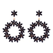 (57548 BK)occidental style geometry Alloy cirque earrings fashion personality temperament luxurious Earring fully-jewel