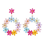(57548 MT)occidental style geometry Alloy cirque earrings fashion personality temperament luxurious Earring fully-jewel