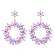 (57548 PP)occidental style geometry Alloy cirque earrings fashion personality temperament luxurious Earring fully-jewel