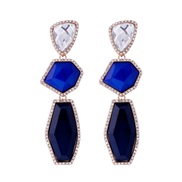 ( blue) fashion personality wind Alloy geometry Acrylic ornament earrings brief head woman earrings