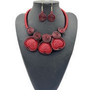 ( red)heart-shaped diamond pendant aluminum handmade necklace earrings occidental style exaggerating chainnecklace