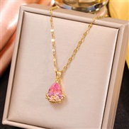 fashion sweetOL shine color drop personality woman necklace