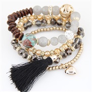 fashion all-Purpose crystal beads tassel temperament lady multilayer bracelet