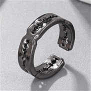 fashion concise black temperament personality opening ring