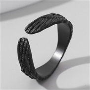 occidental style fashion black wings temperament opening ring