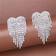 Korean style fashionOL concise love flash diamond tassel temperament lady ear stud earring