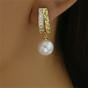 fine Korean style fashion bronze Pearl personality ear stud