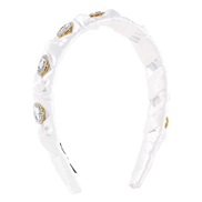 ( white)F fashion twisted diamond surface Headband  retro Ladies wind width Headband