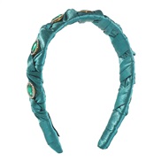 ( Malachite blue )F fashion twisted diamond surface Headband  retro Ladies wind width Headband