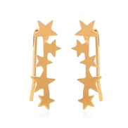 ( 1KCgold  1 637)occidental style wind brief small fresh star ear stud lady temperament Five-pointed star Ear clip earr