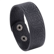( black) brief pattern retro Cowhide bracelet personality ethnic style bangle