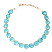 ( blue)summer geometry surface Acrylic Round necklace candy colors girl clavicle chain
