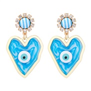 ( blue)Peach heart eyes eyes love earring resin ear stud personality trend woman temperament earrings