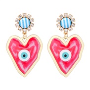 ( red)Peach heart eyes eyes love earring resin ear stud personality trend woman temperament earrings