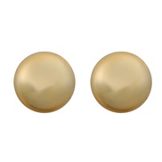 ( Gold)ins wind Round Alloy earrings occidental style exaggerating ear stud woman half Metal