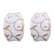 ( white) occidental style earrings Alloy enamel ear stud woman geometry pattern Korean style Earringearrings