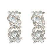 ( white)fashion occidental style earrings fully-jewelled square ear stud woman Alloy diamond exaggerating