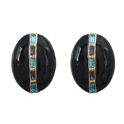 ( black)ins occidental style earrings Round ear stud woman Alloy enamelearrings