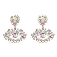 (AB color)occidental style colorful diamond earrings fully-jewelled eyes Earring woman Alloy diamond Bohemia ethnic sty