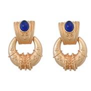 ( blue)medium earrings occidental style retro Earring woman fashion Bohemia ethnic style exaggerating Alloy