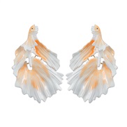 ( orange)summer tropical earrings occidental style Earring woman Alloy enamel exaggerating goldearrings