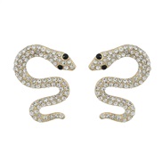 ( white)occidental style exaggerating earrings snake Earring woman Alloy diamond Acrylic animal Earring Bohemia