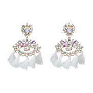 (AB color)occidental style colorful diamond earrings eyes Earring woman Alloy diamond tassel eyes Bohemia