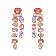 ( Gold)earrings occidental style colorful diamond earrings fully-jewelled long style Earring woman Alloy diamond earrin