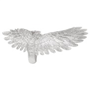 ( Silver)occidental style personality fashion wings bangle Metal textured feather exaggerating