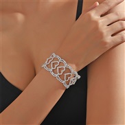( electroplated silvery )occidental style Rhinestone love fully-jewelled width bracelet bangle fashion stage occidental