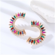 ( Color)occidental style fashion Alloy diamond  earrings woman exaggerating temperament high banquet super Earring ear s