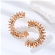 ( champagne)occidental style fashion Alloy diamond  earrings woman exaggerating temperament high banquet super Earring 
