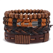 (4+) occidental style man multilayer leather braceletdiy four handmade weave retro rope