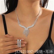 (JXTL21 97 necklace+) claw chain tassel fully-jewelled Rhinestone earrings necklace set retro temperament all-Purpose c