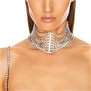 ( Gold) new fully-jewelled exaggerating multilayer chain  occidental style fashion Rhinestone clavicle chain  personali