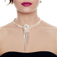( Silver)personality fully-jewelled tassel chain  occidental style fashion stage Rhinestone clavicle chain  diamond wom