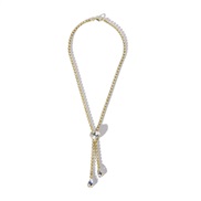 ( Gold) Rhinestone  brief temperament love necklace  drop tassel woman style chain necklace