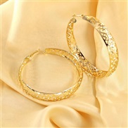 (EH 282)occidental style high personality fashion circle Earring hollow circle Metal temperament buckle earrings woma