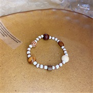 ( Bracelet  white)agate square beads elasticity bracelet samll fashion all-Purpose high woman