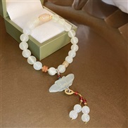 ( 2 Bracelet  white)new medium agate lotus bamboo beads beads bracelet samll temperament all-Purpose high