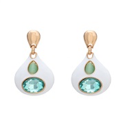 ( blue)ins wind occidental style earrings geometry earring woman lovely Alloy enamel diamond Earringearrings