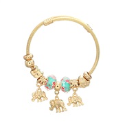 (54 green)occidental style bangle style bracelet woman elephant pendant Bohemian stylebracelet