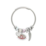(69 Pink)occidental style bangle style bracelet woman angel wings eyesbracelet