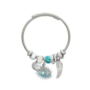 (69 blue)occidental style bangle style bracelet woman angel wings eyesbracelet
