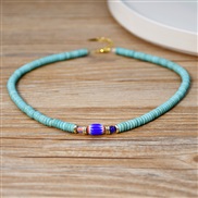 (N2634 Y 1)occidental style ethnic style turquoise beads necklace woman personality temperament chain color clavicle ch