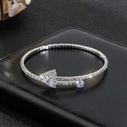(3 Silver)occidental style zircon triangle diamond bangle  bride elasticity fully-jewelled bracelet  diamond